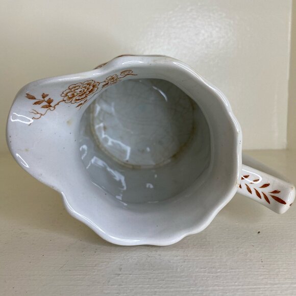 Vintage FURNIVALS Pottery 32 oz Pitcher - BROWN QUAIL  Reg# 684771 England 1913 - Picture 5 of 5